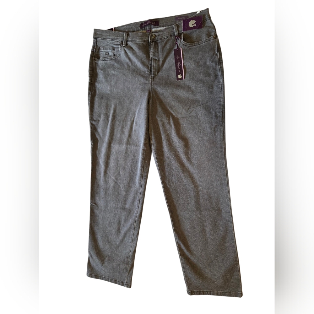 NWT Gloria Vanderbilt Grey Boot Cut Jeans Size 16W